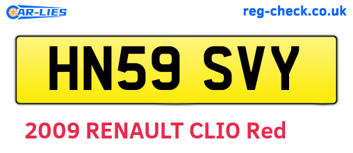 HN59SVY are the vehicle registration plates.