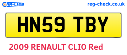 HN59TBY are the vehicle registration plates.