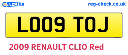 LO09TOJ are the vehicle registration plates.