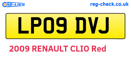 LP09DVJ are the vehicle registration plates.