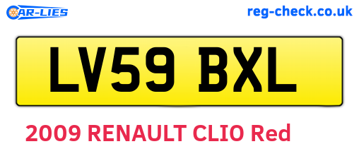 LV59BXL are the vehicle registration plates.