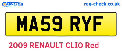 MA59RYF are the vehicle registration plates.