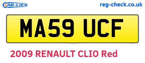 MA59UCF are the vehicle registration plates.