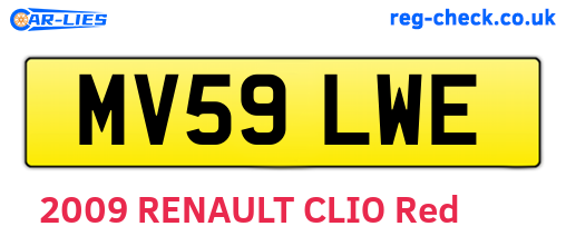 MV59LWE are the vehicle registration plates.
