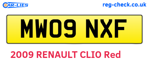 MW09NXF are the vehicle registration plates.