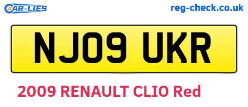 NJ09UKR are the vehicle registration plates.