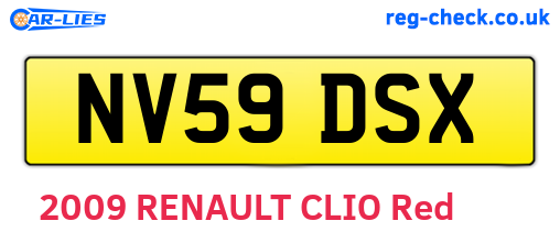 NV59DSX are the vehicle registration plates.