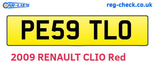 PE59TLO are the vehicle registration plates.