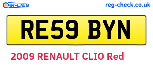 RE59BYN are the vehicle registration plates.