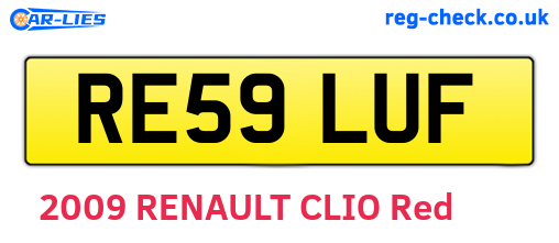 RE59LUF are the vehicle registration plates.