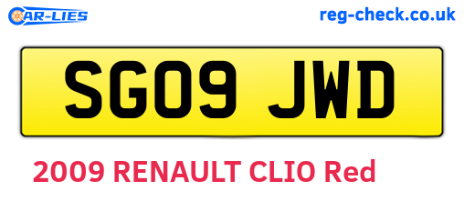 SG09JWD are the vehicle registration plates.