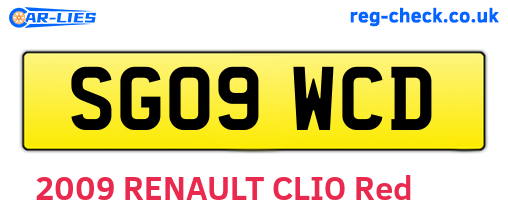 SG09WCD are the vehicle registration plates.