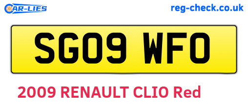 SG09WFO are the vehicle registration plates.