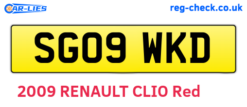 SG09WKD are the vehicle registration plates.