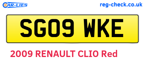 SG09WKE are the vehicle registration plates.