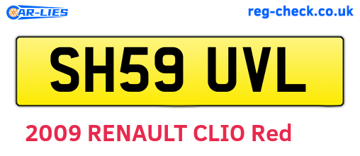 SH59UVL are the vehicle registration plates.