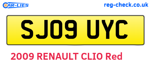 SJ09UYC are the vehicle registration plates.