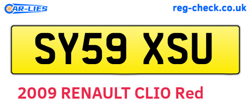 SY59XSU are the vehicle registration plates.
