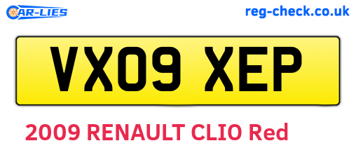 VX09XEP are the vehicle registration plates.