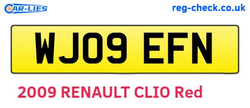 WJ09EFN are the vehicle registration plates.
