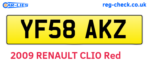 YF58AKZ are the vehicle registration plates.