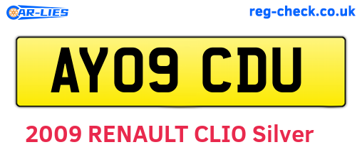 AY09CDU are the vehicle registration plates.