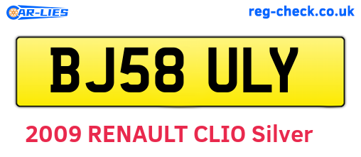 BJ58ULY are the vehicle registration plates.