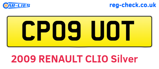 CP09UOT are the vehicle registration plates.