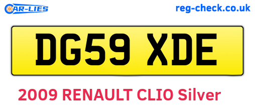 DG59XDE are the vehicle registration plates.