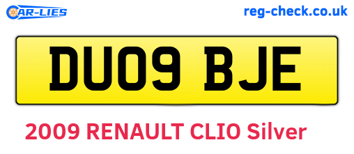 DU09BJE are the vehicle registration plates.