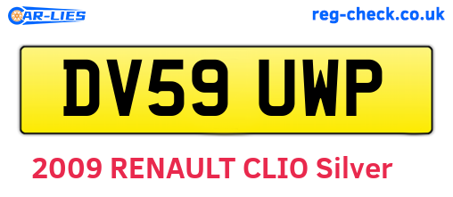 DV59UWP are the vehicle registration plates.