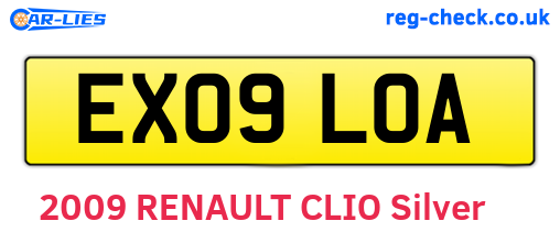 EX09LOA are the vehicle registration plates.