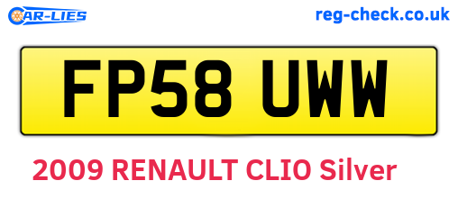 FP58UWW are the vehicle registration plates.