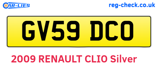 GV59DCO are the vehicle registration plates.