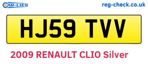 HJ59TVV are the vehicle registration plates.