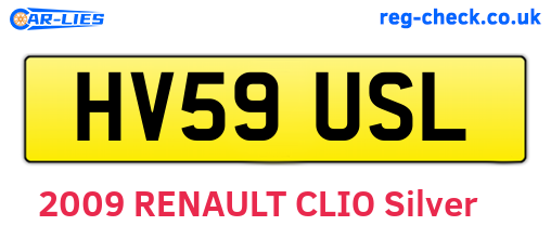HV59USL are the vehicle registration plates.