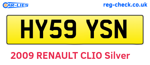 HY59YSN are the vehicle registration plates.