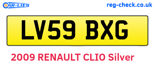 LV59BXG are the vehicle registration plates.