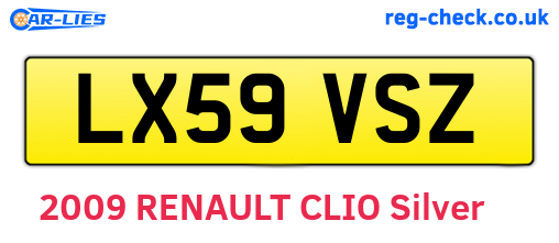 LX59VSZ are the vehicle registration plates.