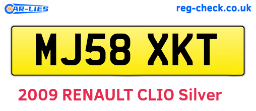 MJ58XKT are the vehicle registration plates.
