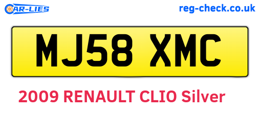MJ58XMC are the vehicle registration plates.