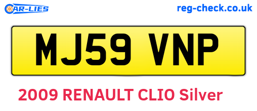MJ59VNP are the vehicle registration plates.