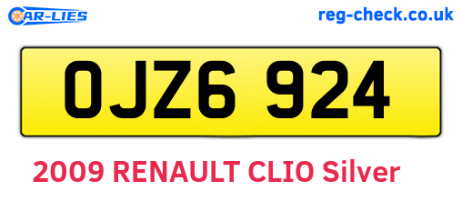 OJZ6924 are the vehicle registration plates.