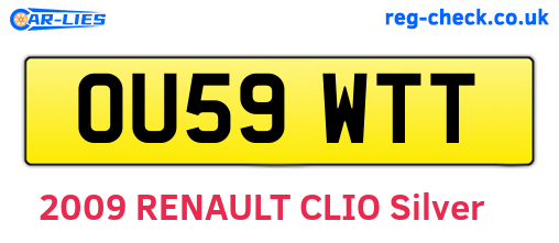 OU59WTT are the vehicle registration plates.
