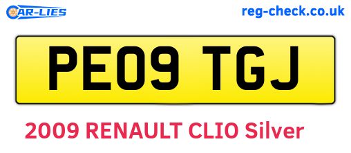 PE09TGJ are the vehicle registration plates.