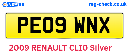 PE09WNX are the vehicle registration plates.