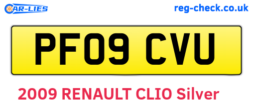 PF09CVU are the vehicle registration plates.