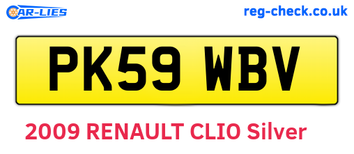 PK59WBV are the vehicle registration plates.