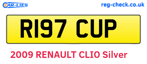 R197CUP are the vehicle registration plates.