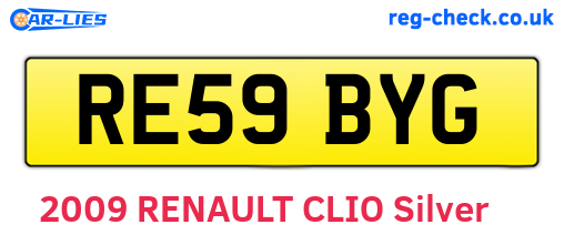 RE59BYG are the vehicle registration plates.